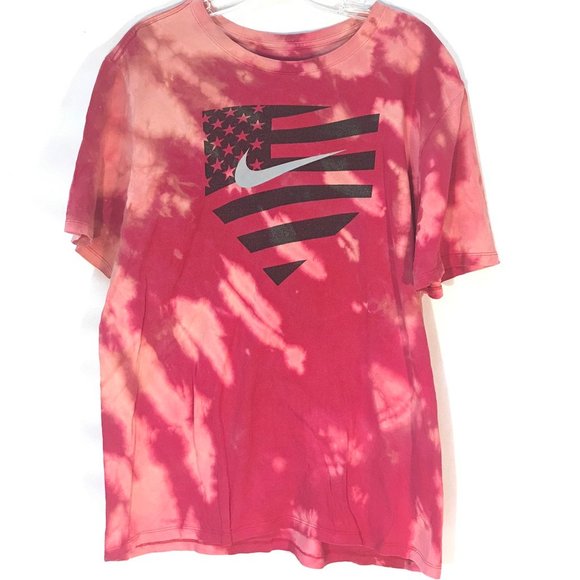 Nike Other - NIKE Custom T Shirt Red Tie Dye XL Acid Washed